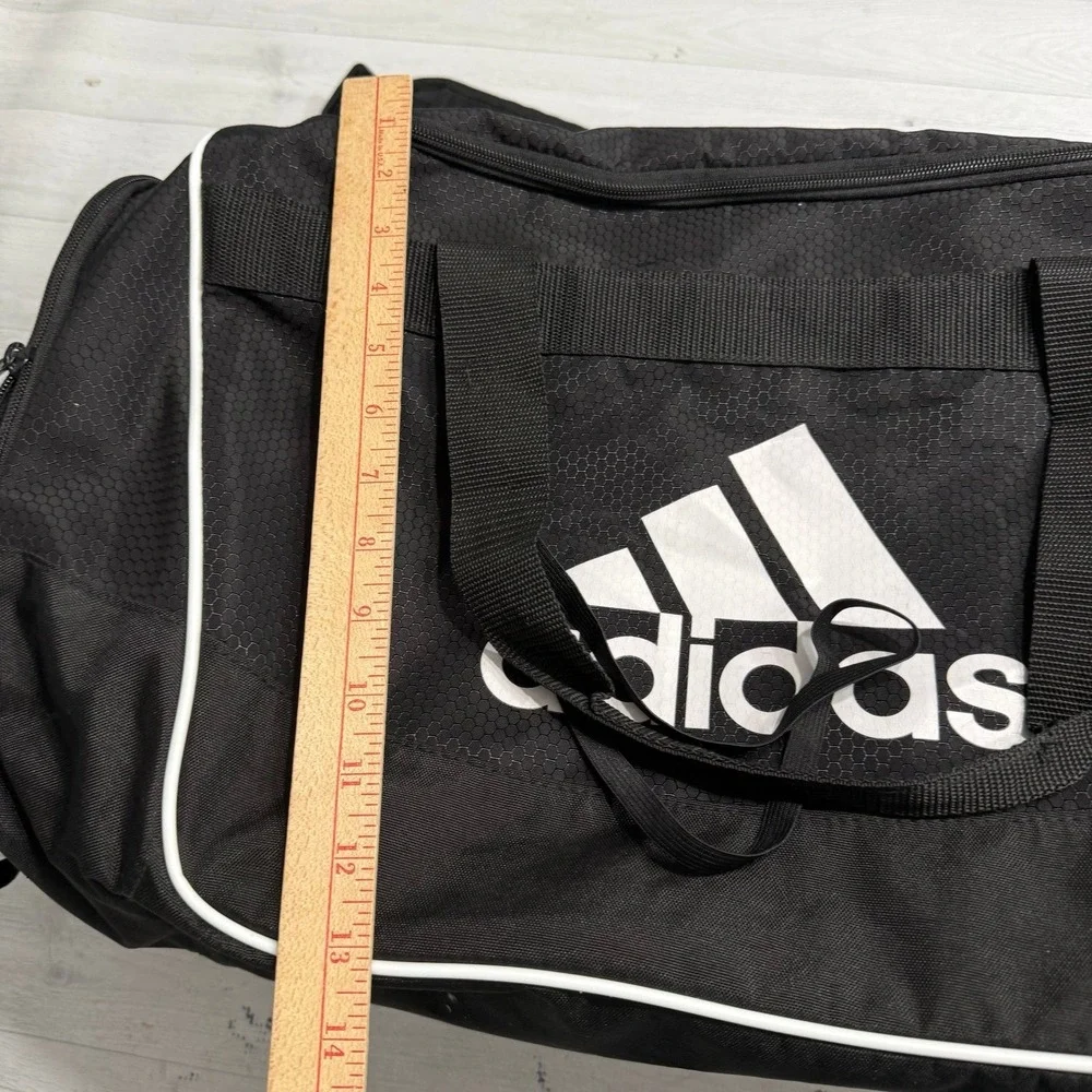 Adidas black‎ and white medium size duffel bag